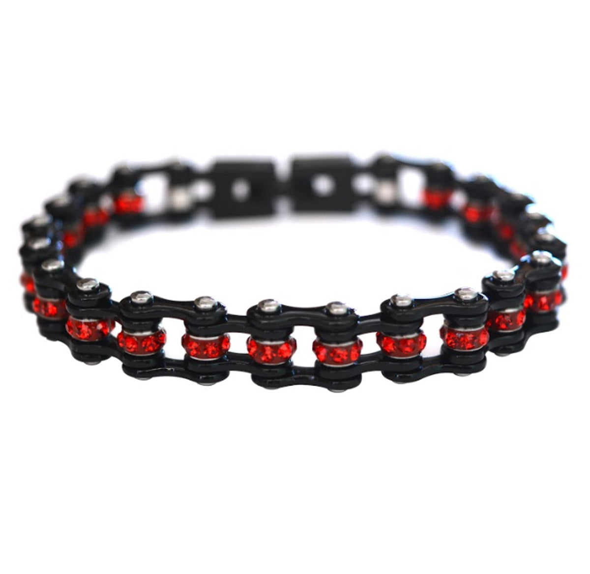 SK2007 Mini Size All Black With Red Crystal Centers