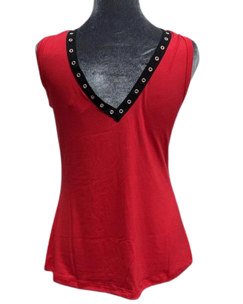 Liberty Wear Freedom Eagle Rhinestone Lace-Up Tank Top | 2017