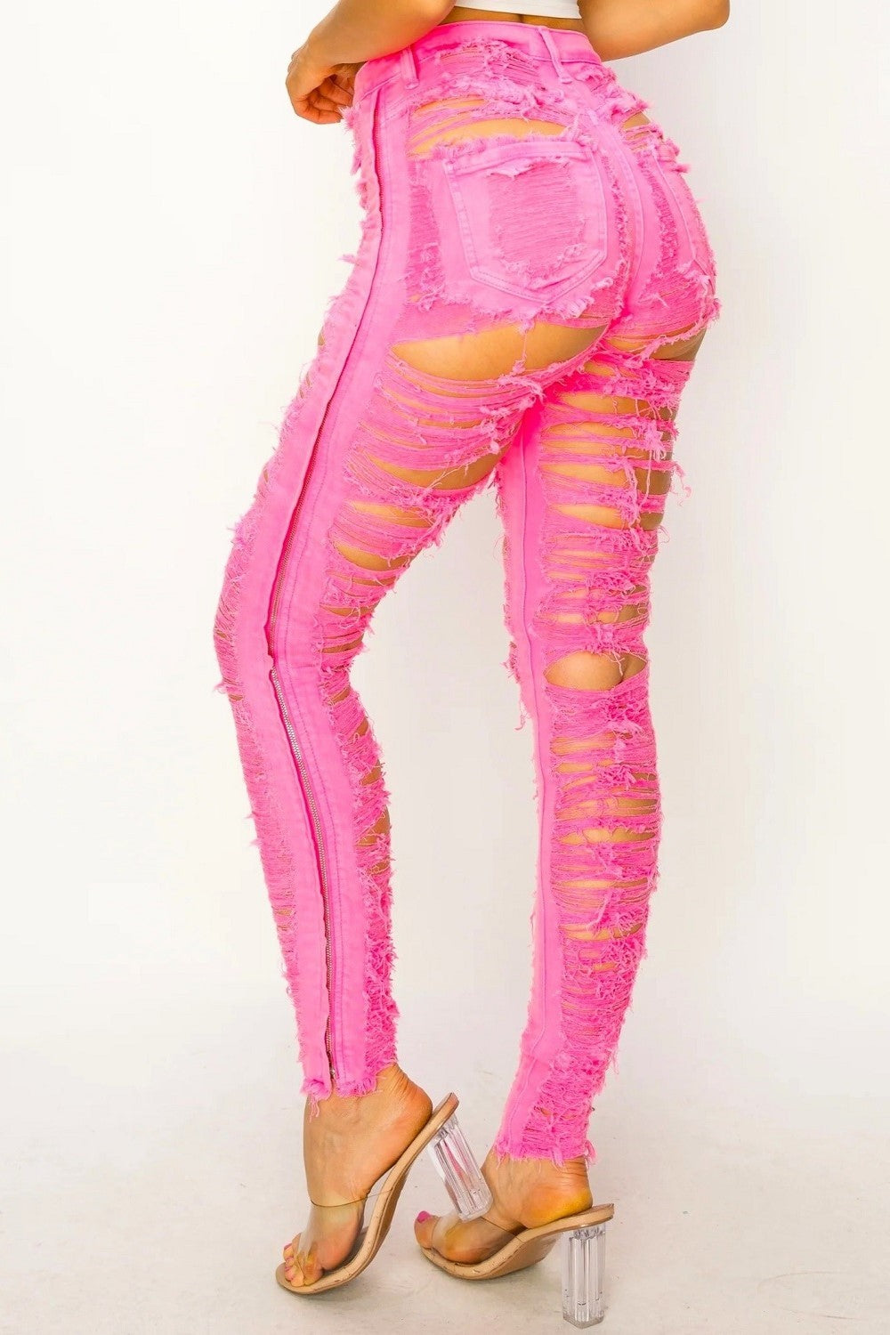 Neon Shredder Destroyed Ripped Jeans