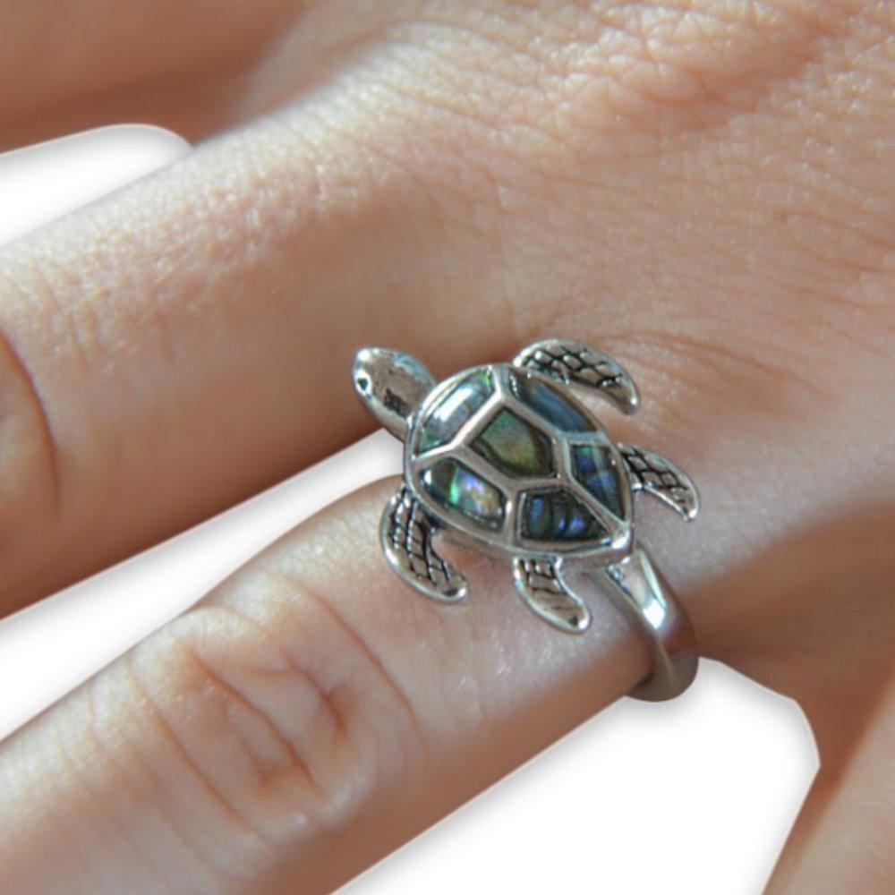 SK2339 Ladies Turtle Ring Stainless Steel Motorcycle Jewelry Size 5-10