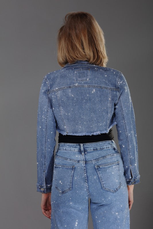 Women’s Diamond Dust Cropped Rhinestone Jacket