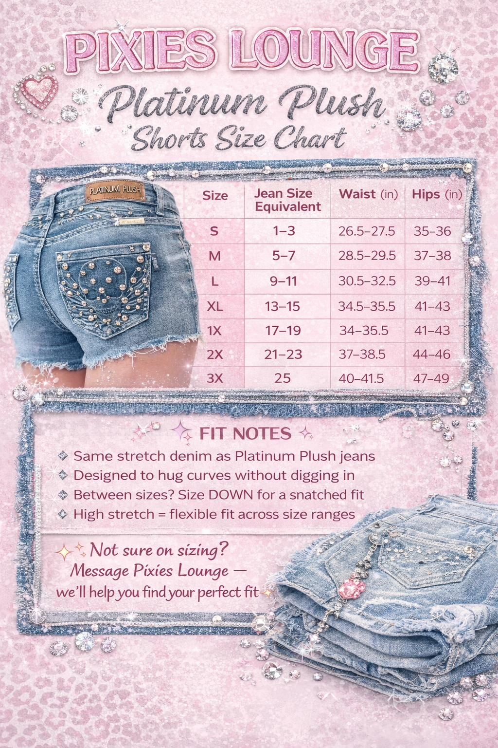 Women's Platinum Plush Leather & Stone Cross Rhinestone Shorts