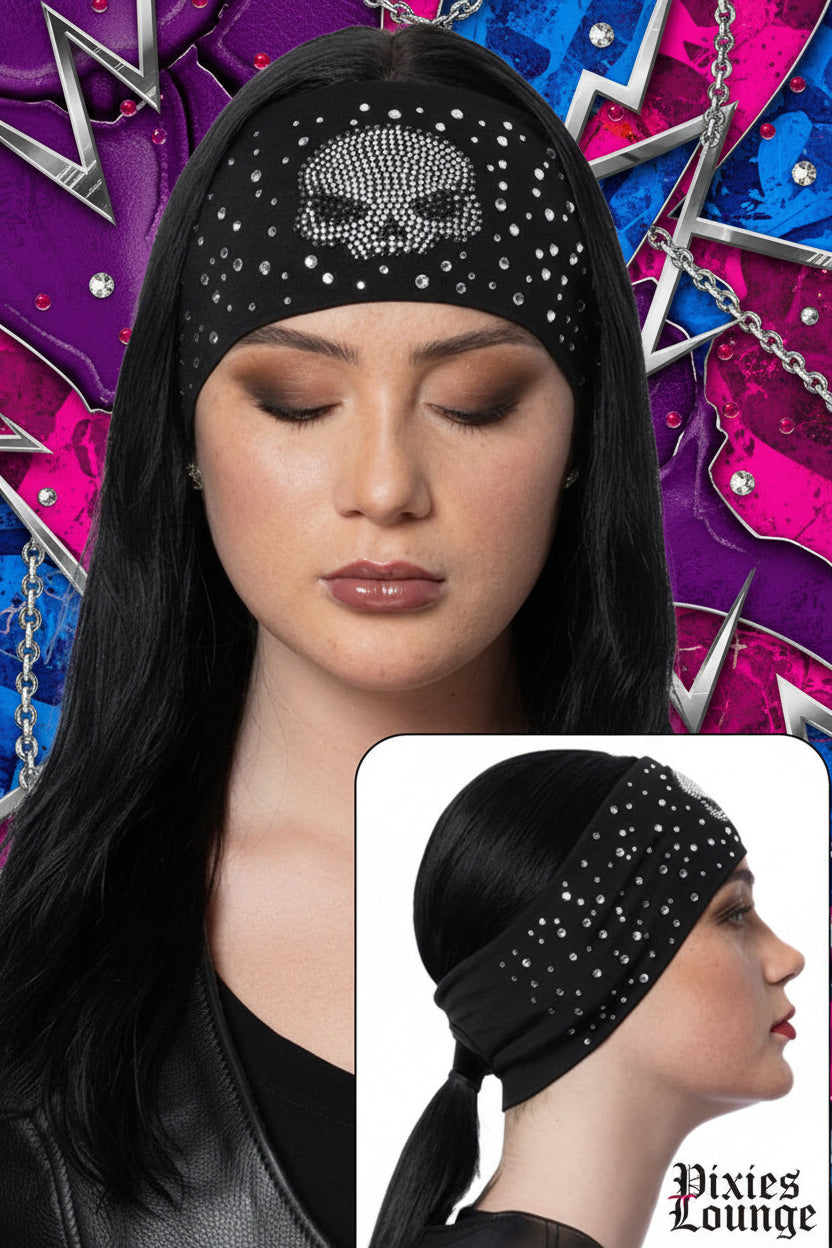 Clear Bling Skull Ponytail EZ Bandz