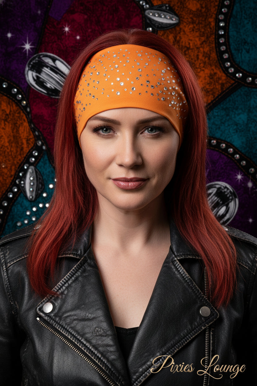 Orange Bling Starry Night Ponytail EZ Bandz