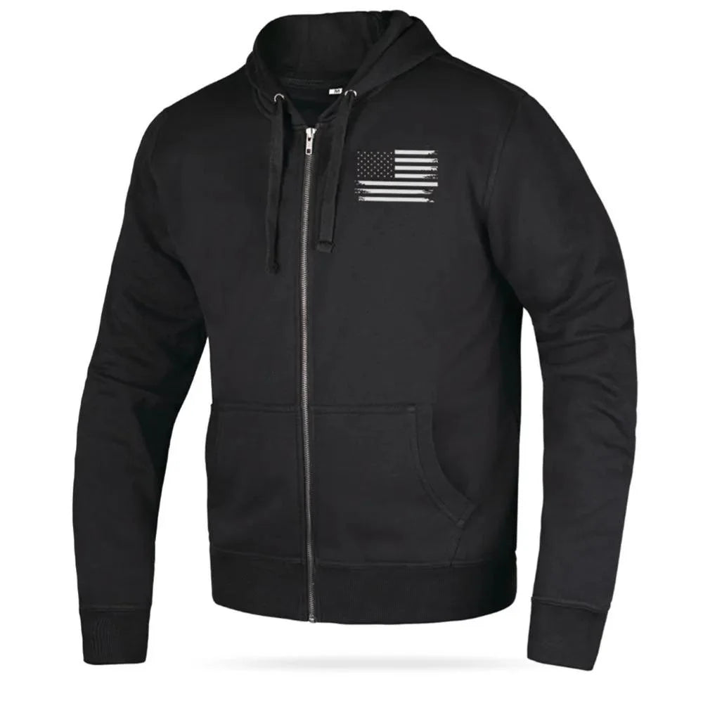 Derringer Patriot - Men’s Reflective American Flag Motorcycle Hoodie – Bold Patriotic Gear for Ride