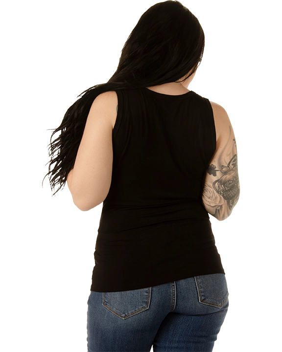 Liberty Wear Dark Angel Skull & Roses Two-Tone Zip-Front Tank Top | 8541