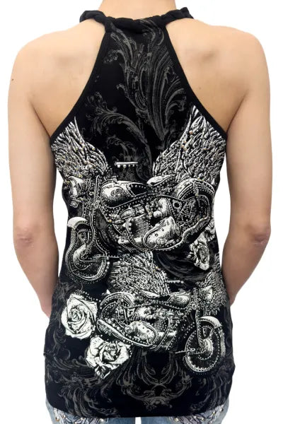 Women's Platinum Plush Renegade Rider Racerback Rhinestone Top