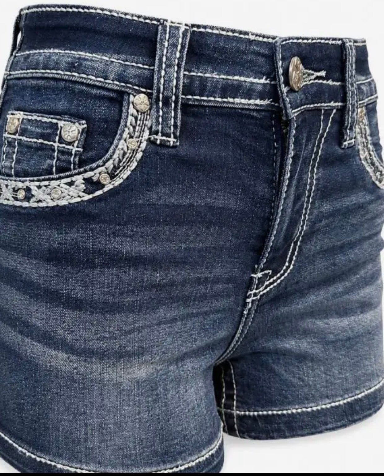 Skull Queen Rhinestone Denim Shorts