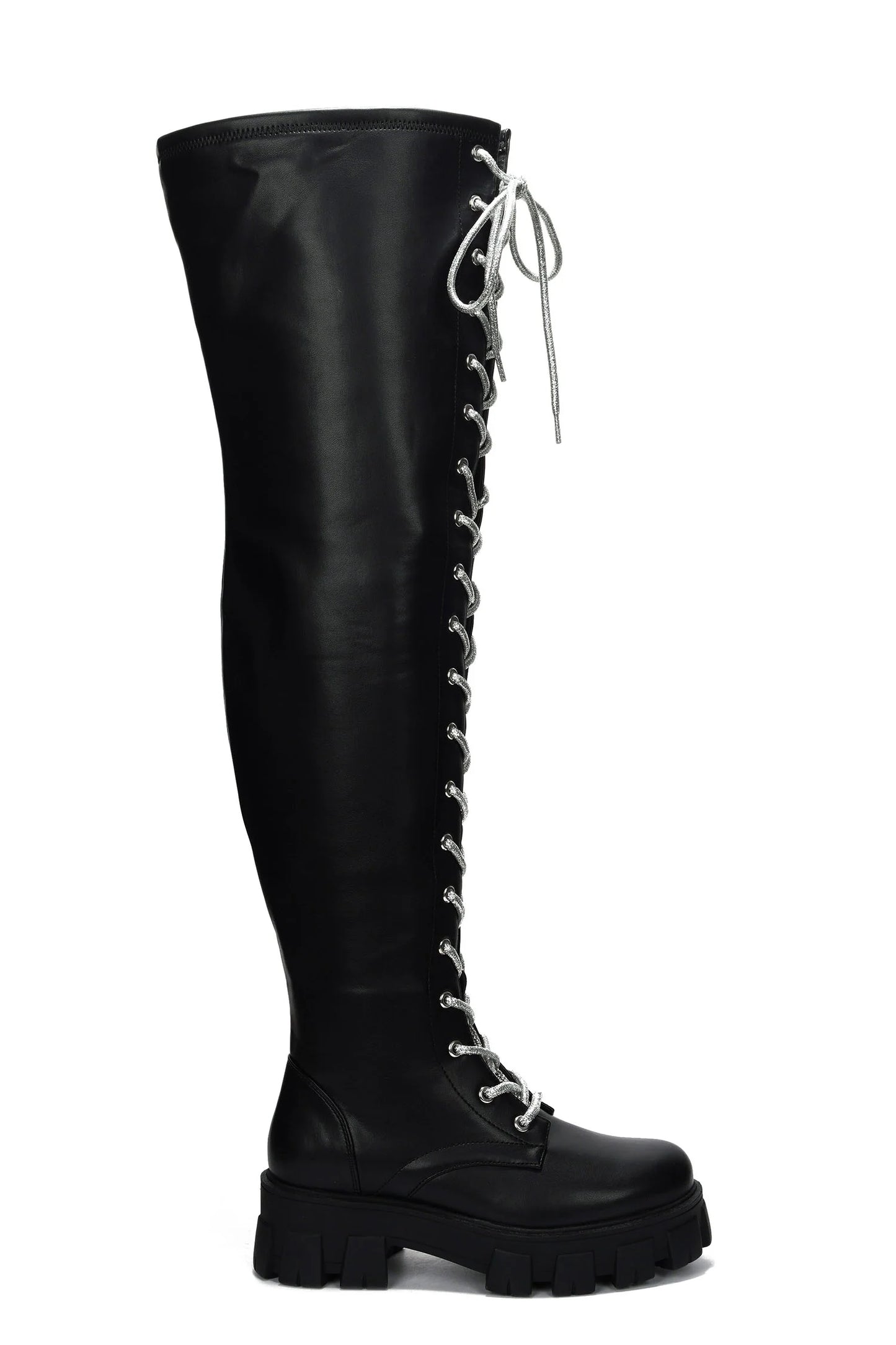 Cape Robbin Boxi Rhinestone Lug Platform Thigh High Boots