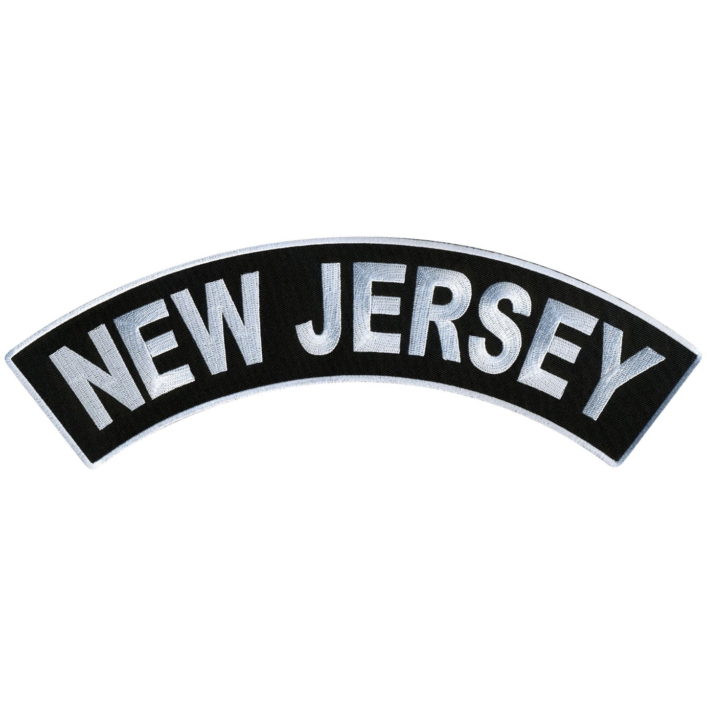 Hot Leathers New Jersey 12" X 3" Top Rocker Patch