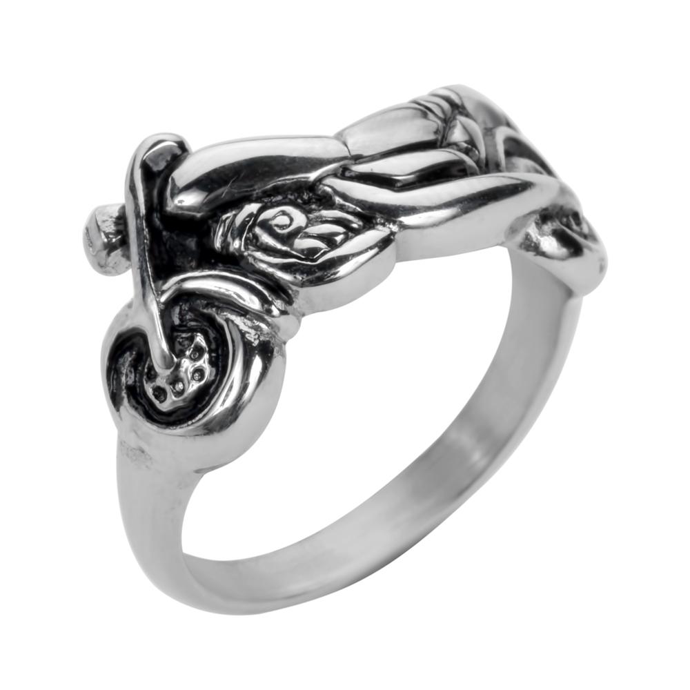 SK1051 Ladies Motorcycle Bike Ring Stainless Steel Motorcycle Jewelry Size 5-10