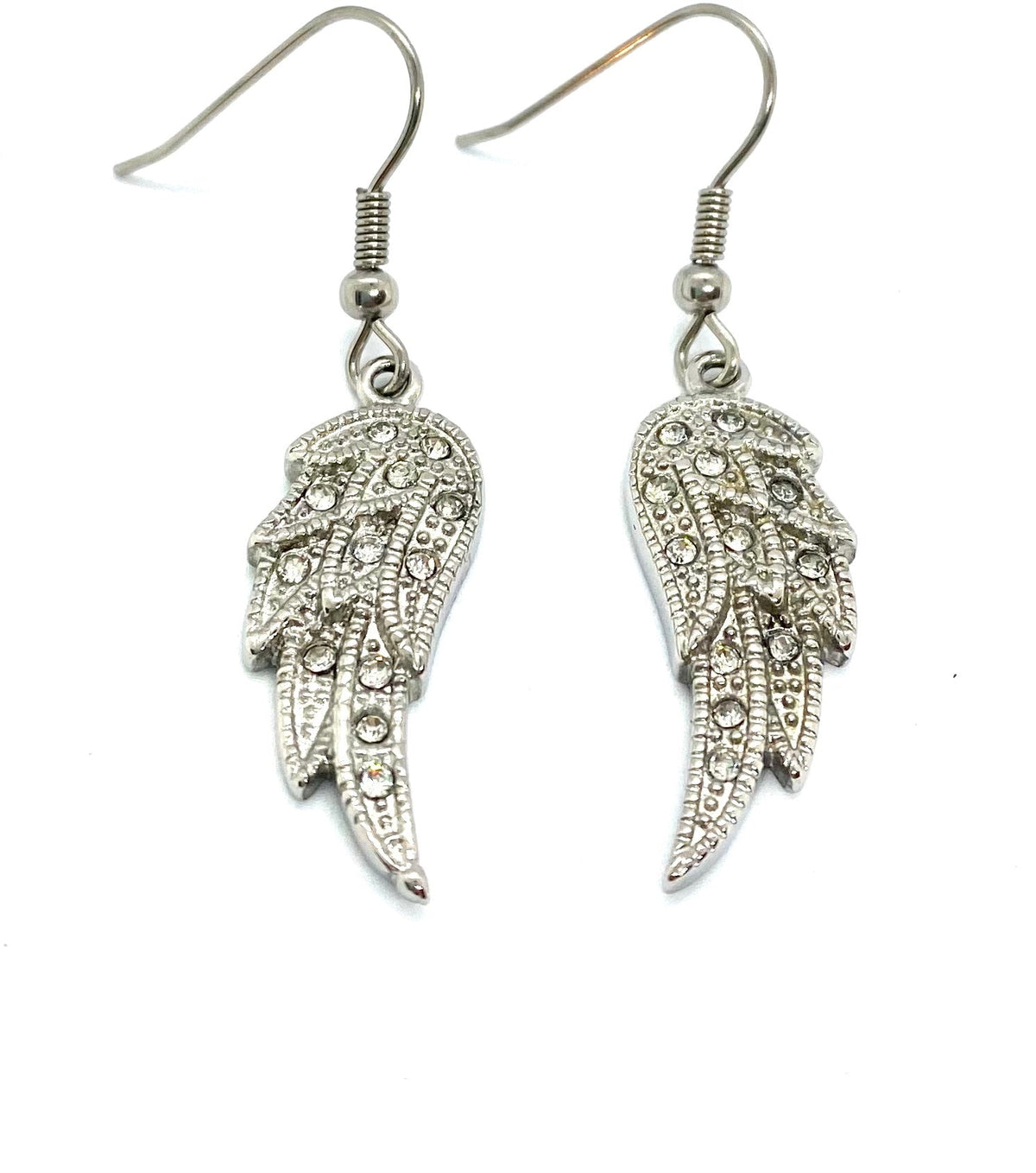SK2235A Wing Earrings Bling French Wire