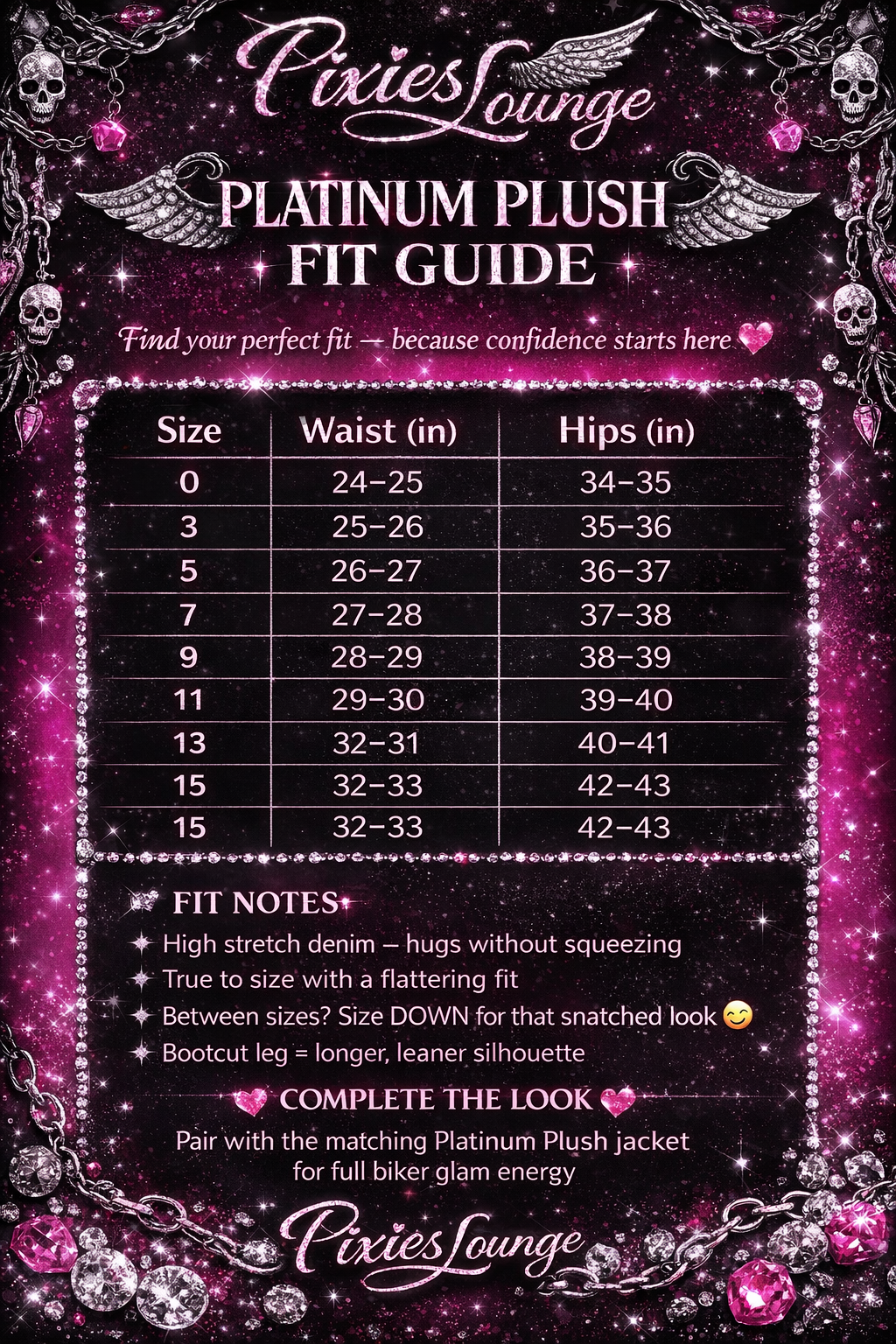Womens Platinum Plush Rhinestone Skull Wing Flap Pocket Jeans – Biker Glam Dark Wash Denim