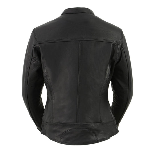 Milwaukee Leather MLL2552 Women's Premium Black Leather Motorcycle Rider Jacket w/ Cool-Tec Leather Treatement