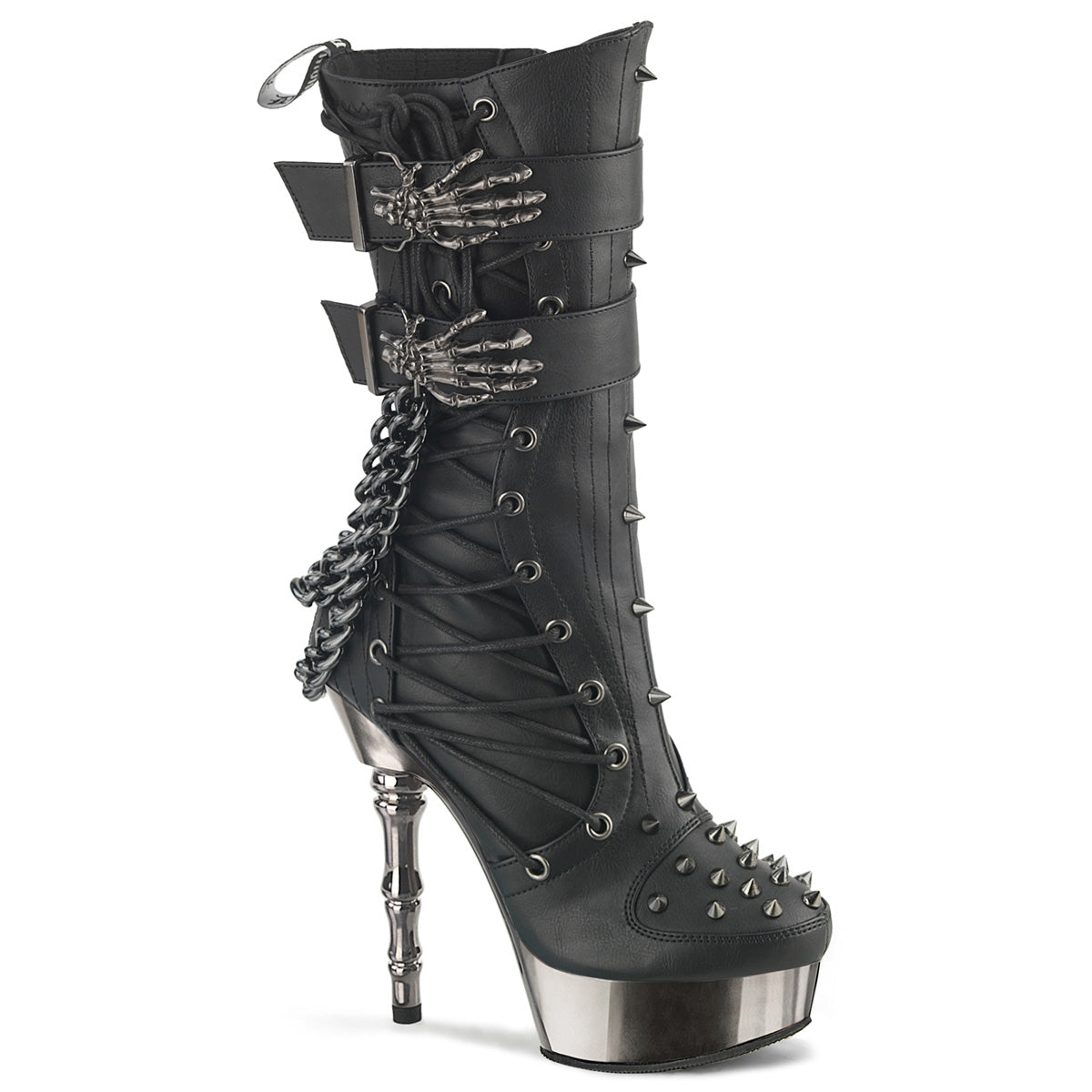 Demonia Muerto-159 Bone Heel Platform Boot