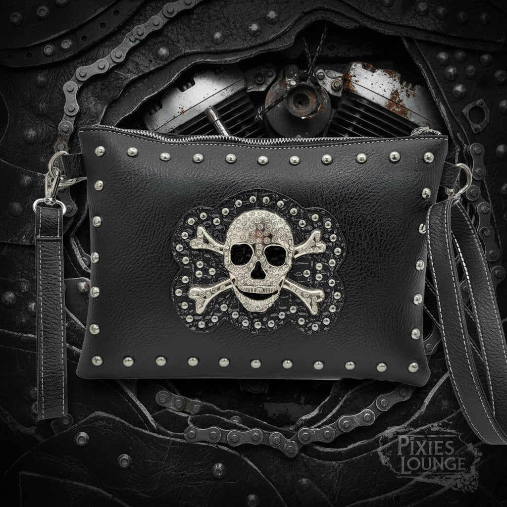 3D Rhinestone Skull Handbag Crossover