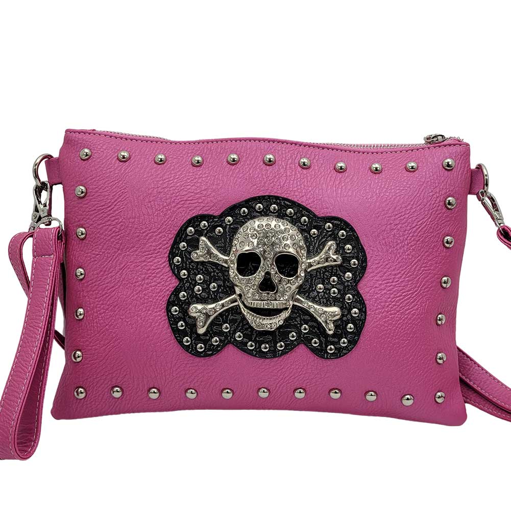 3D Rhinestone Skull Handbag Crossover