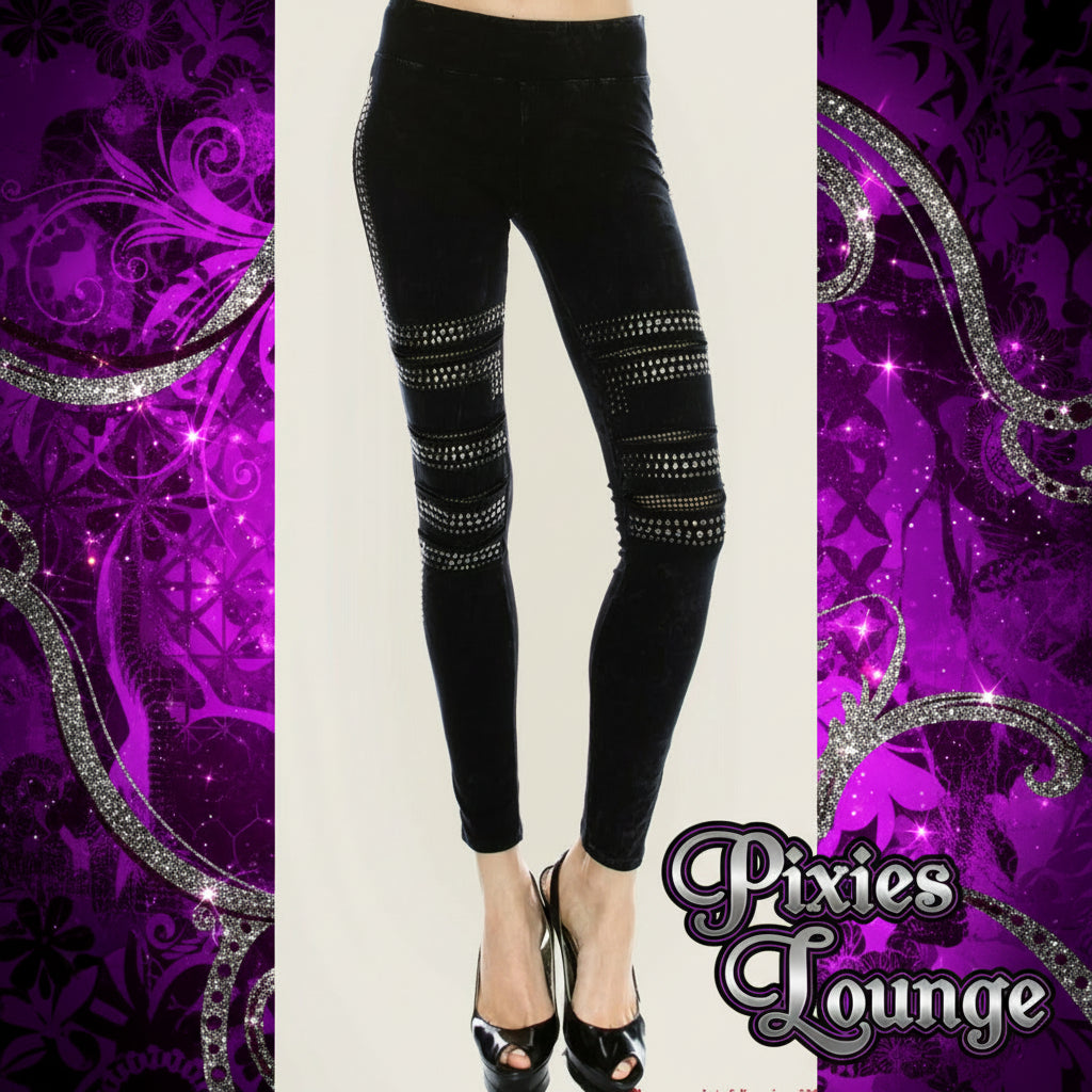 Vocal Peekaboo Mesh and Studded Leggings