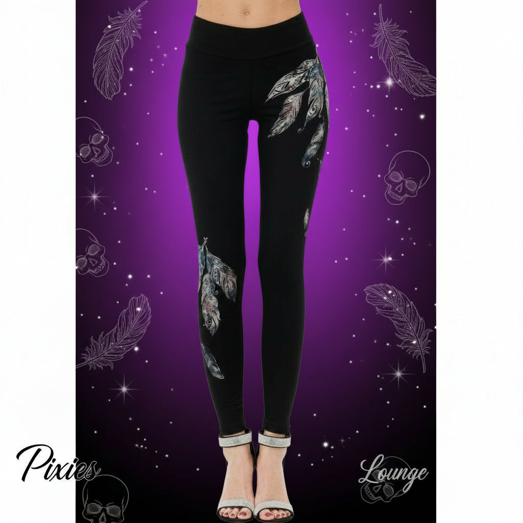 Vocal Feather Print Leggings