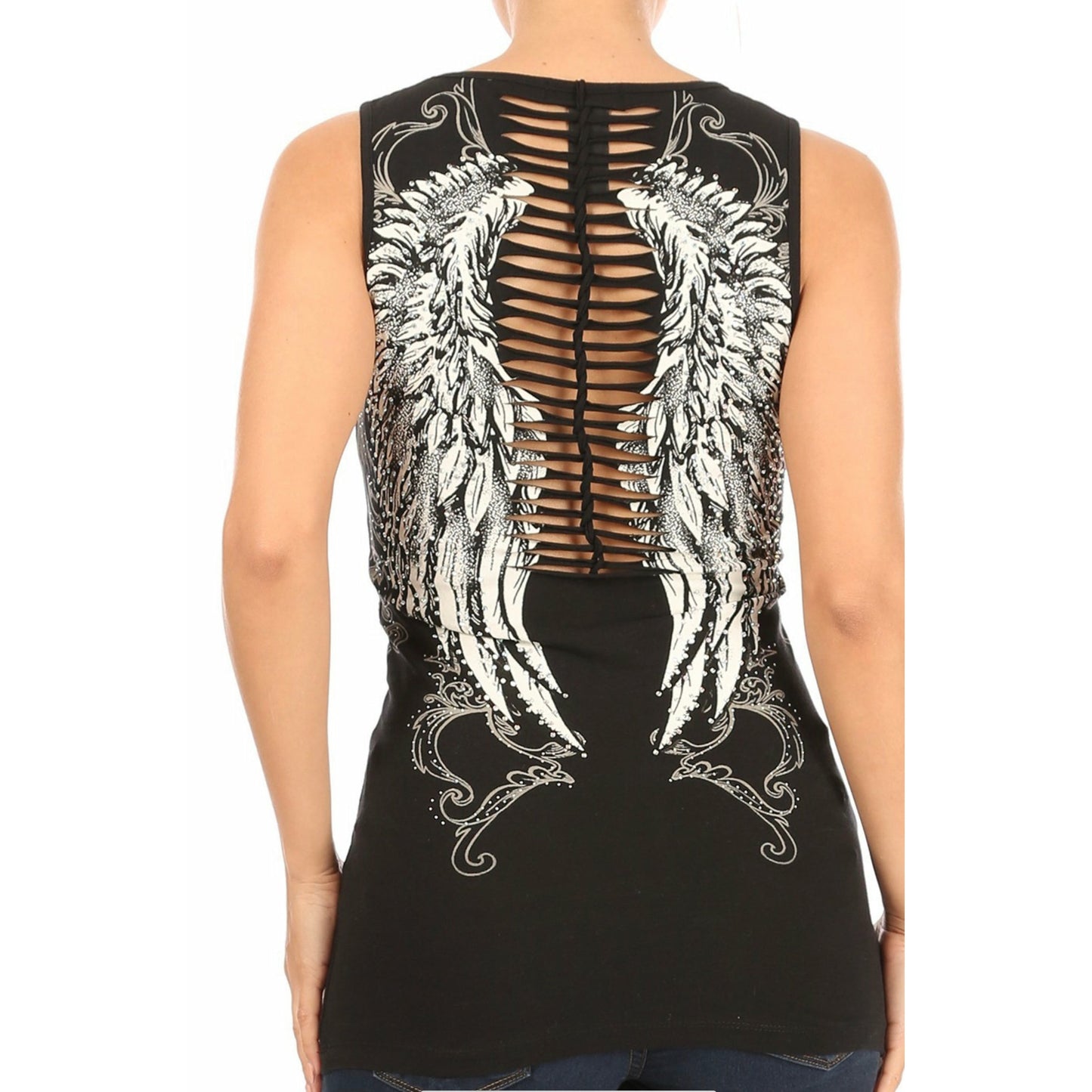 Platinum Plush Braided V Neck Angel Wing Top
