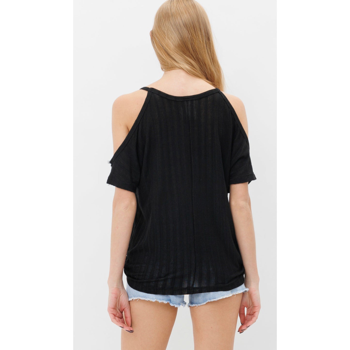 Vocal Open Shoulder Fringe Top