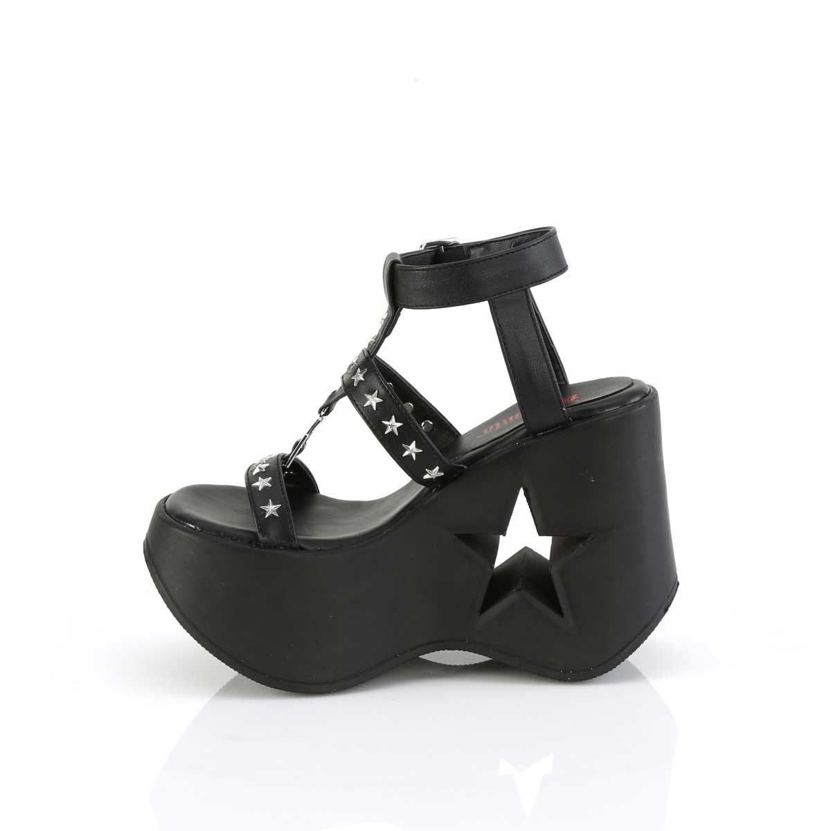 Demonia Dynamite Metallic Star Platform Sandals