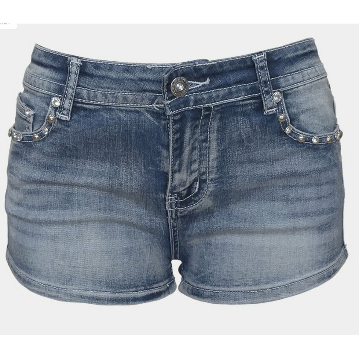 Women's Platinum Plush Riding Free Motorcycle Rhinestone Embellished Shorts
