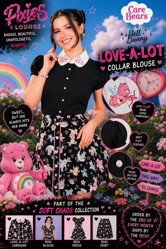 Care Bears x Hell Bunny Love-A-Lot Collar Blouse