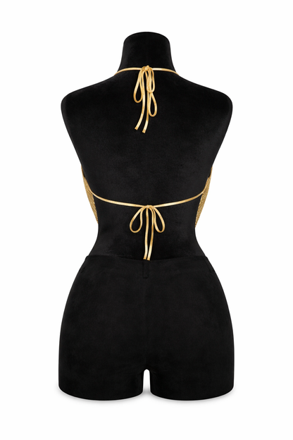 Women's Lydia USA Rhinestone Tie Back Halter
