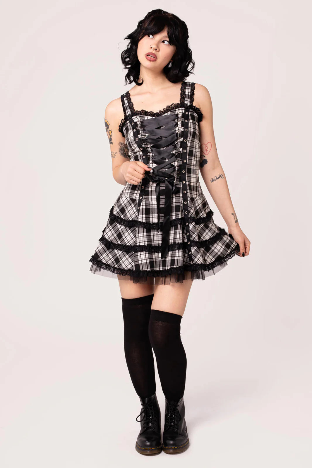 Hell Bunny Harley Punk Tartan Dress