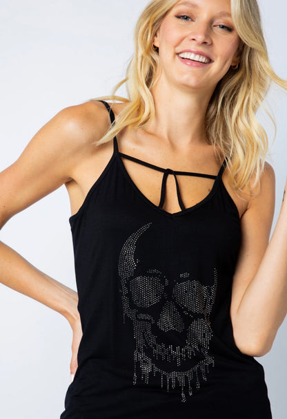 Vocal Women’s Crystal Reaper Skull Tank Top