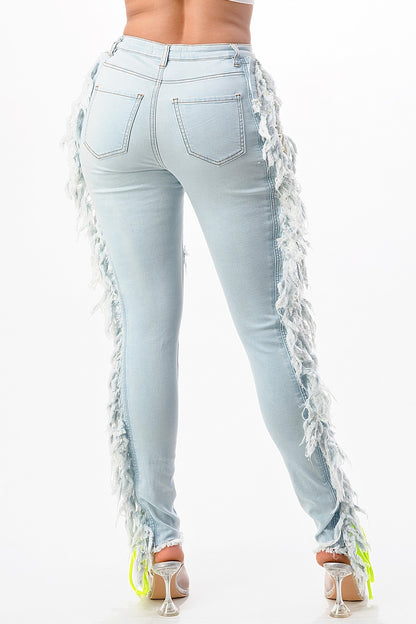Purple Candy Electric Rebel Neon Lace-Up Rally Jeans