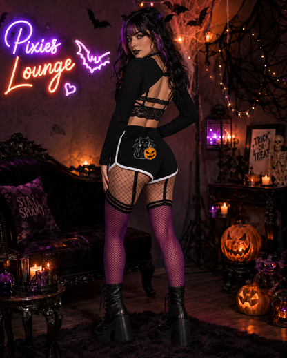 Halloween Bat Cat Pumpkin Lounge Shorts