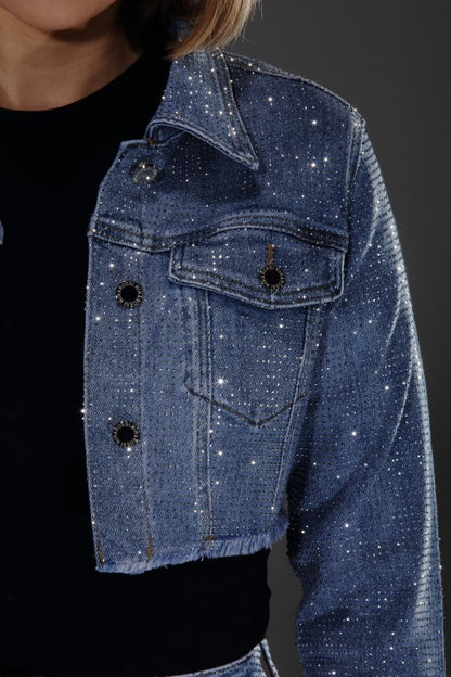 Women’s Diamond Dust Cropped Rhinestone Jacket