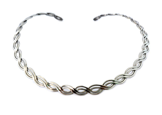 SK2450 Cuff Necklace Stainless Steel Double Twist
