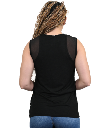 Liberty Wear “True Love Never Dies” Mesh Shoulder Rhinestone Tank