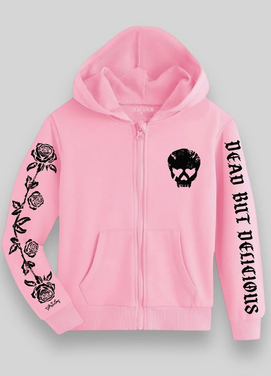 Dead but Delicious Pink Skull Hoodie