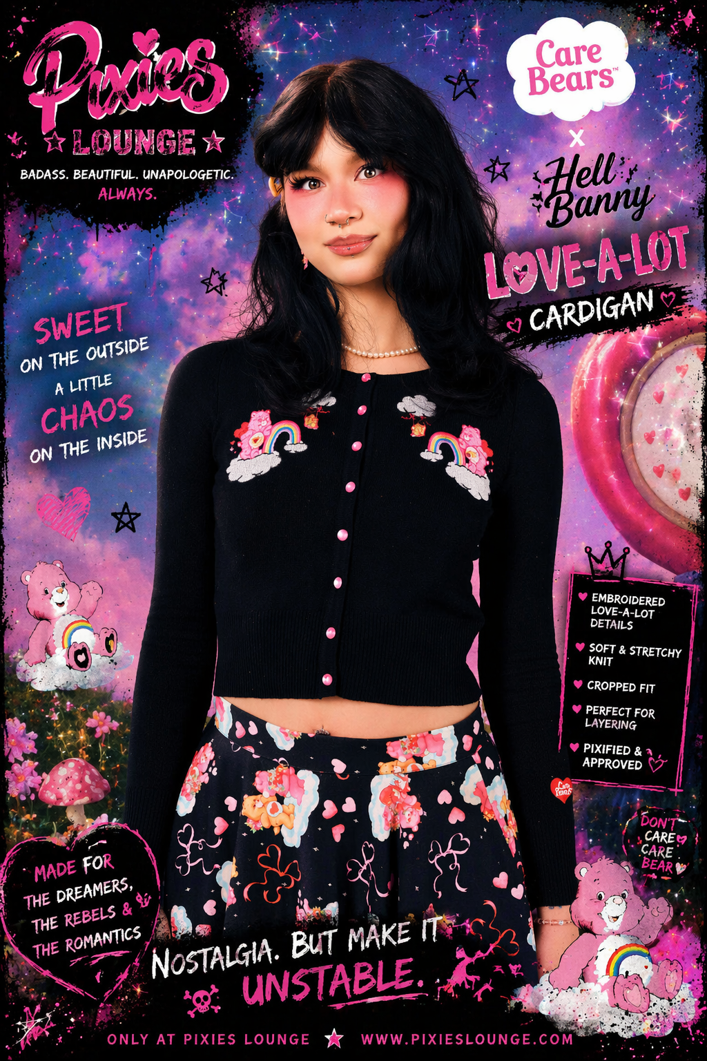 Hell Bunny Care Bear Love- A- Lot Cardigan