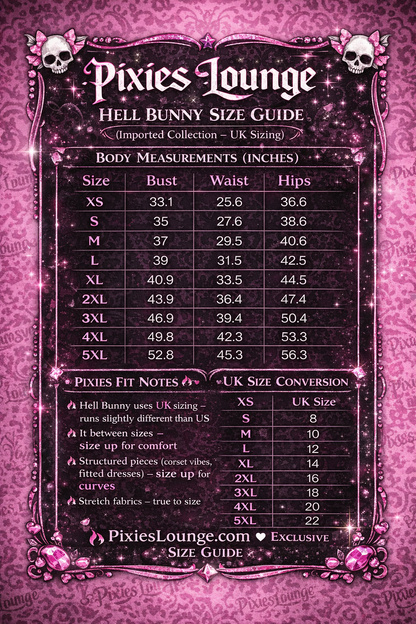 Hell Bunny x Care Bears “Love A Lot” Pinafore Skirt – Gothic Cute Suspender Skirt with Heart Pockets