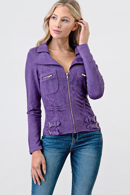 Lydia Long Sleeve Two Buckle Zip Up Jacket