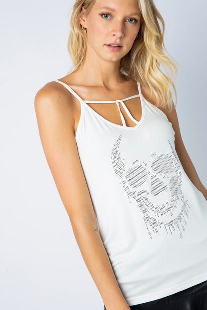 Vocal Women’s Crystal Reaper Skull Tank Top
