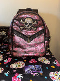 3D Bling Studded Embossed Skull Backpack