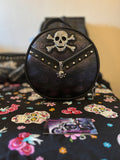 Round 3D Skull Studded Embossed Handbag