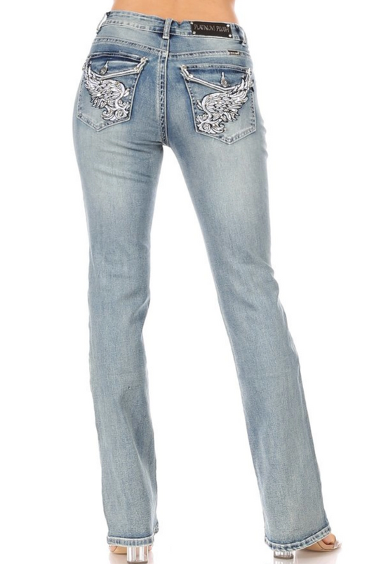 Platinum Plush “Angel Rise” Curvy Fit Bootcut Jeans