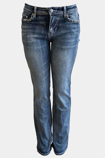 Tribe of Skulls Rhinestone Jeans | Skull Wing Biker Denim S–3X