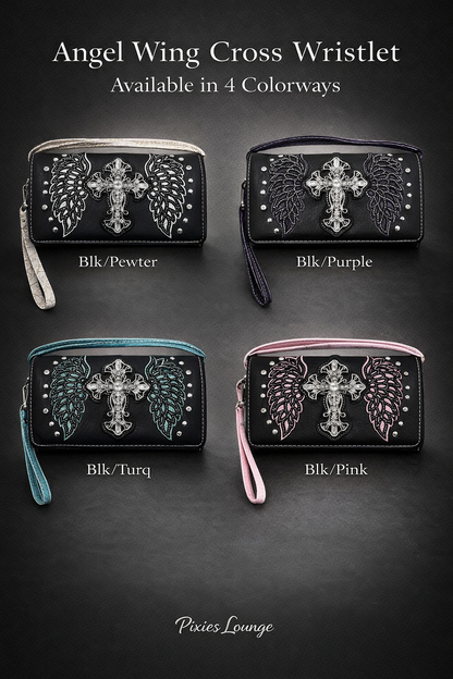 Angel Wings and Cross Cut Out Wallet/Clutch
