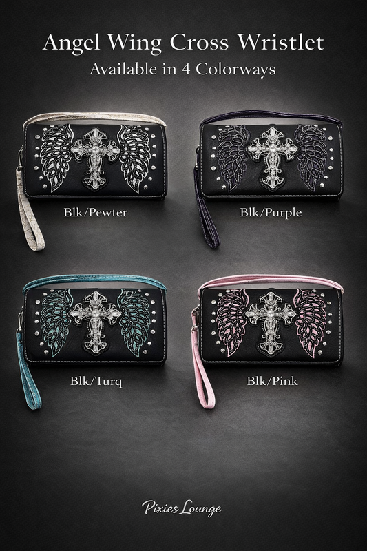 Angel Wings and Cross Cut Out Wallet/Clutch