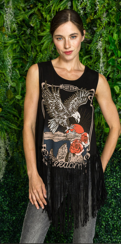 Liberty Fringe Top by Vocal Apparel