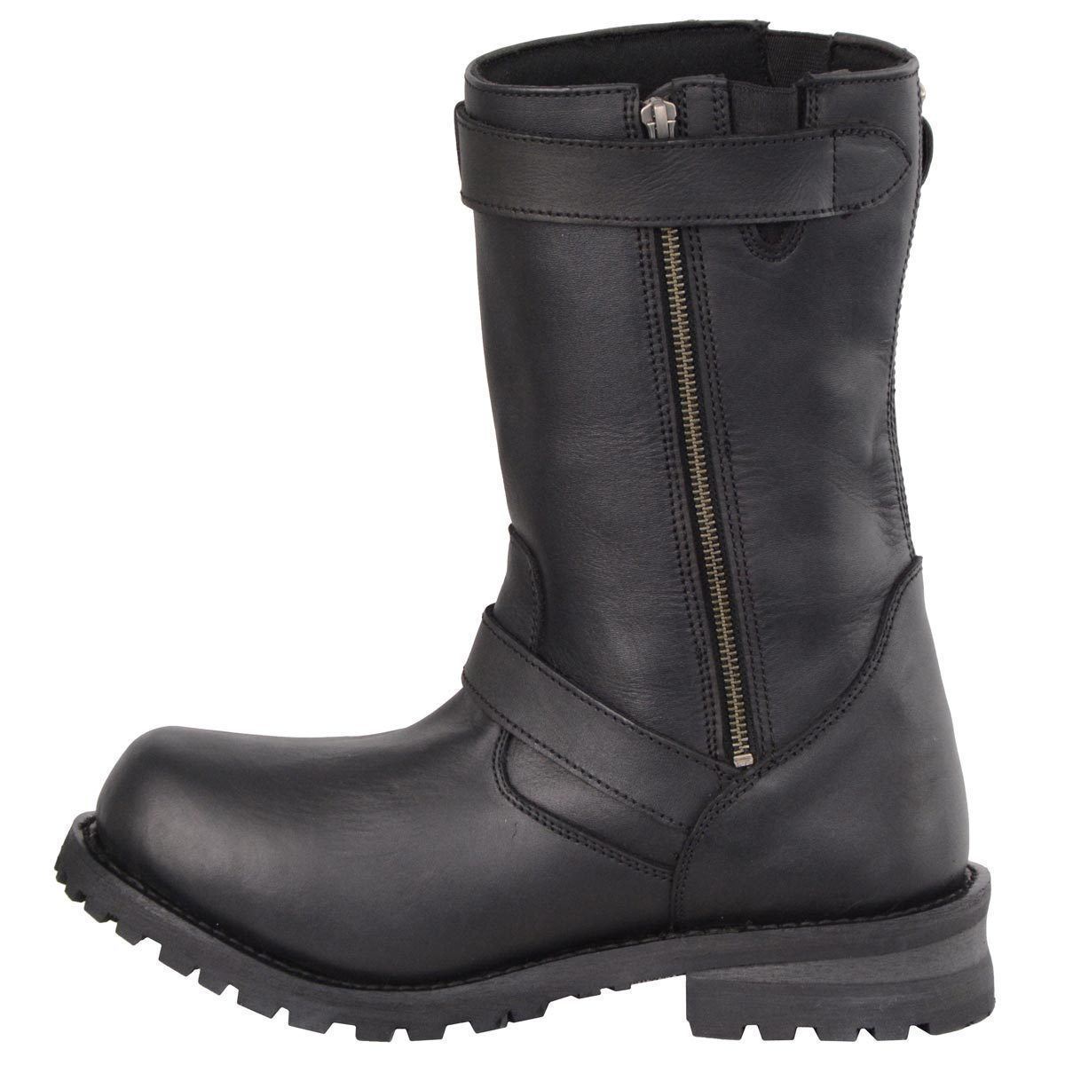 Milwaukee Leather Men's Black Leather Wide-Width 11-Inch Classic Engineer Motorcycle Boots MBM9020W