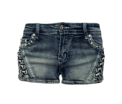 Platinum Plush Wings of Freedom Rhinestone Shorts